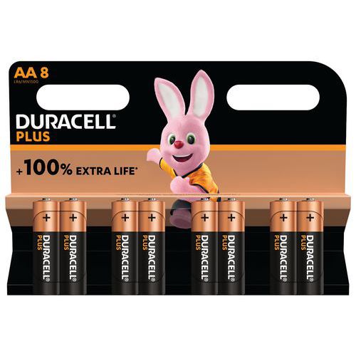 Plus 100 % alkalisk AA-batteri - 4, 8 eller 12 enheder - Duracell Plus 100 % alkalisk AA-batteri - 4, 8 eller 12 enheder - Duracell